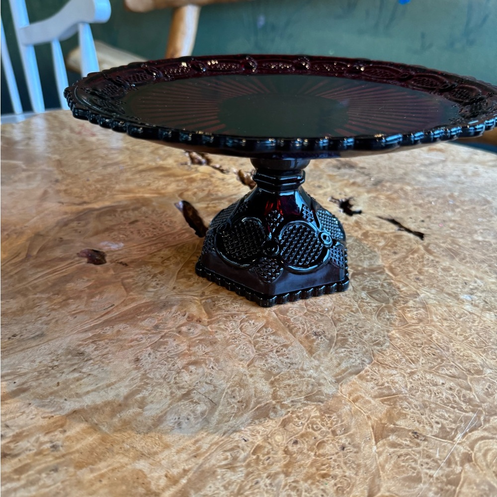 Elegant Black Glass Cake Stand